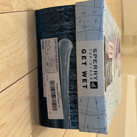 Sperry Top-Sider black dress shoes size 1 M - Picture 6 of 6